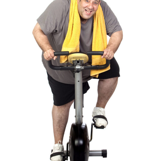 Fat,Man,Playing,Sport,Isolated,On,A,White,Background